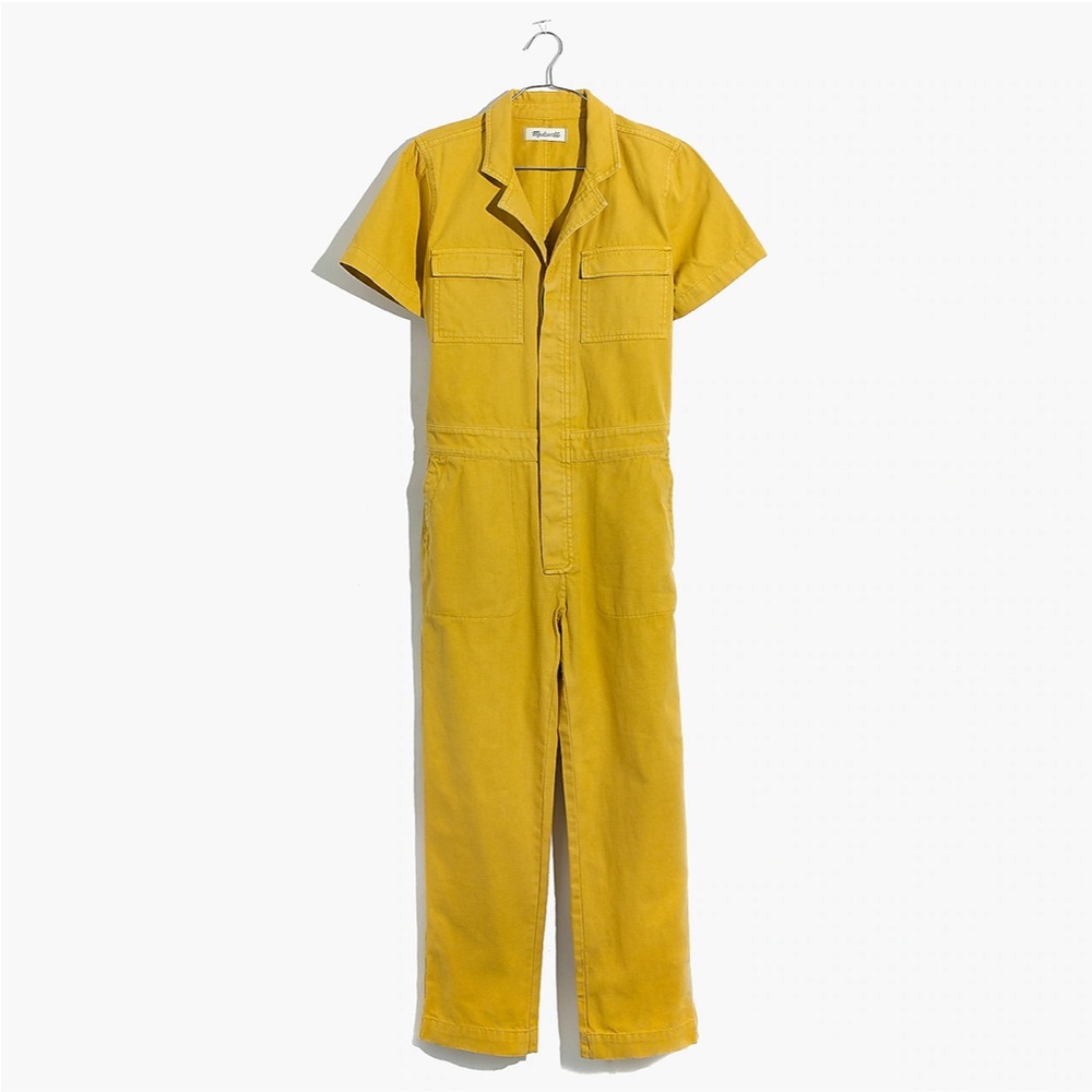 Madewell Yellow Coverall Jumpsuit Short Sleeve Womens XS